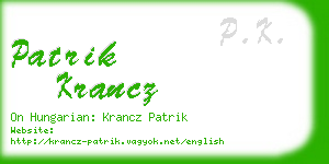 patrik krancz business card